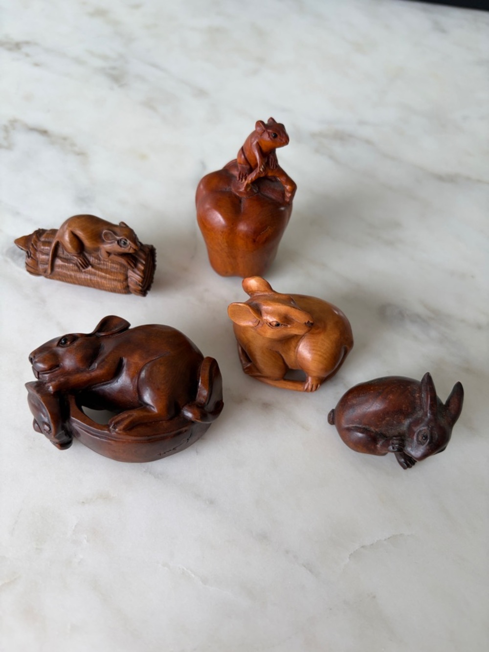 Hand-Carved Brown Wood Animal Figurine Collection - Home Accents Decor
